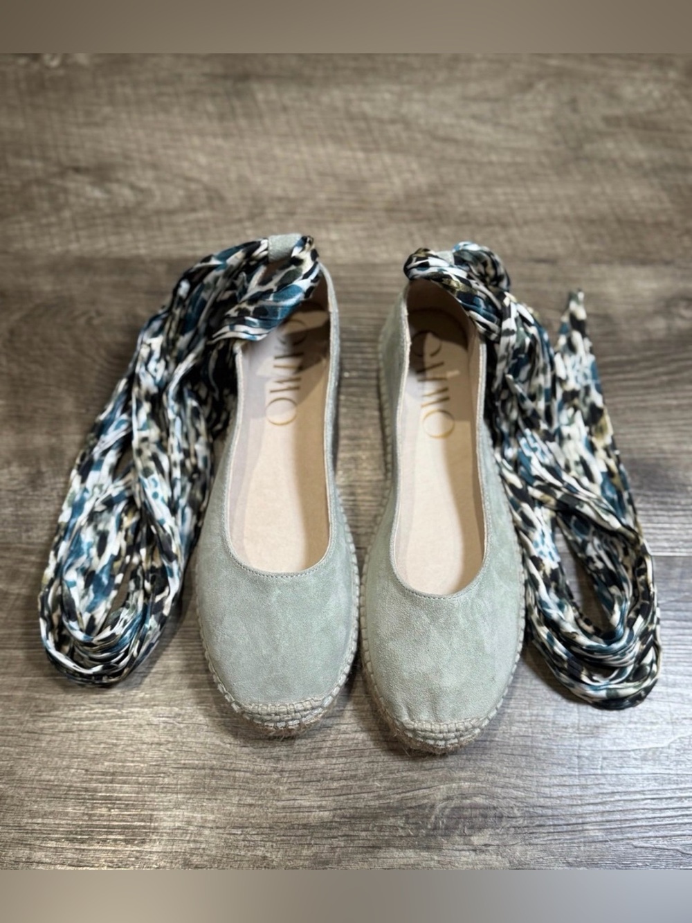 Gaimo Suede Lace Up Espadrille Trellis Sage NWT
Brand new without box